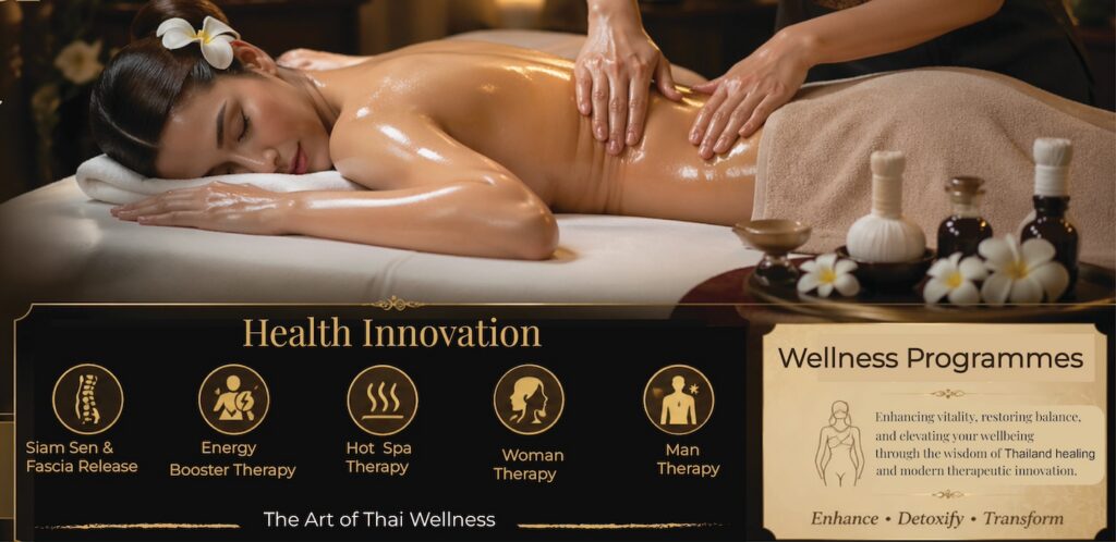 Luxury Thai wellness body therapy using organic creams and serums at Chi Wa Siam Day Spa to relax muscles and rejuvenate skin