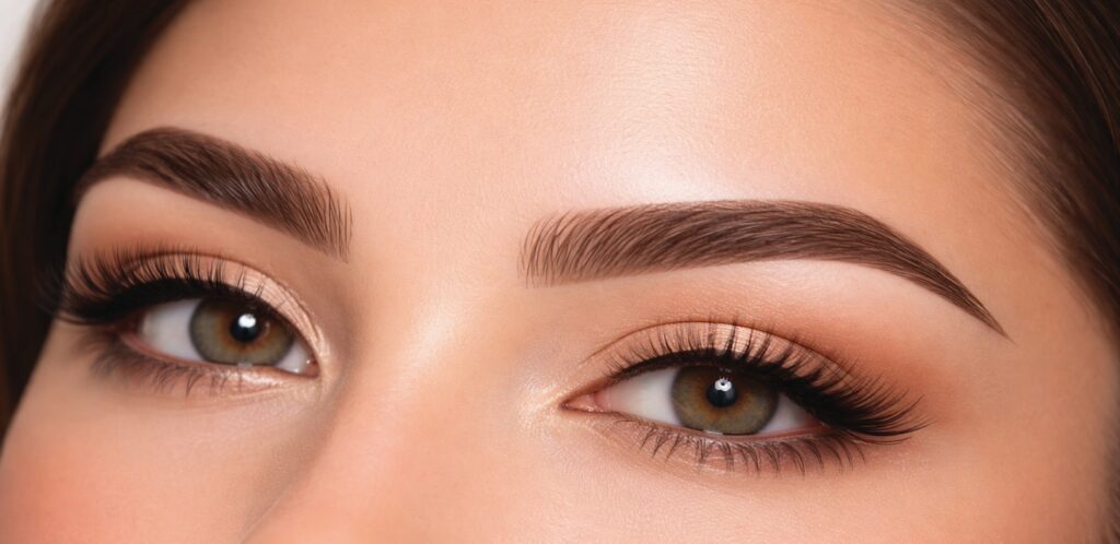 Woman with naturally shaped eyebrows showcasing professional semi-permanent eyebrow artistry at Chi Wa Siam Day Spa.